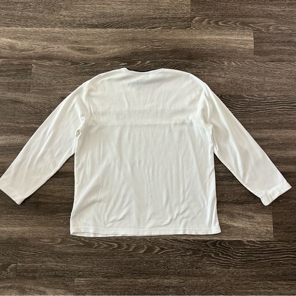 Tommy Hilfiger Jeans Vintage Y2K 90s White Thermal Long Sleeve Logo Shirt Mens L - Picture 4 of 7